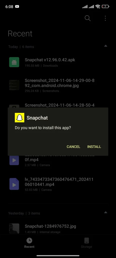 Install Snapchat